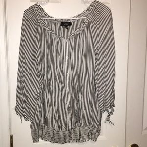 AGB Grey and White Stripped Blouse